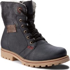Buty zimowe damskie: Trapery RIEKER – Z1431-15 Blue Combination