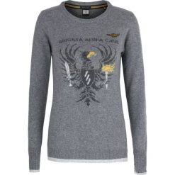 Sweter Aeronautica Militare. Szare swetry damskie Aeronautica Militare, z nadrukiem, bez rękawów, bez kaptura. Za 269,00 zł.