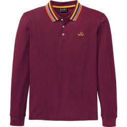 Shirt polo, długi rękaw bonprix czerwony rododendron. Fioletowe koszulki męskie bonprix, xl, z aplikacjami, z długim rękawem. Za 59,99 zł.