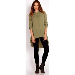 Koszule body: Khaki Koszula z Asymetrycznym Dołem