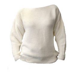 OVERSIZE'OWY SWETER Z FAKTURĄ, SWE125 ECRU. Swetry damskie Lanti, bez wzorów, eleganckie, bez rękawów, bez kaptura. Za 139,00 zł.