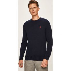 Polo Ralph Lauren - Sweter. Niebieskie swetry męskie Polo Ralph Lauren, s, bez wzorów, z bawełny, z okrągłym kołnierzem, bez kaptura. Za 559,90 zł.