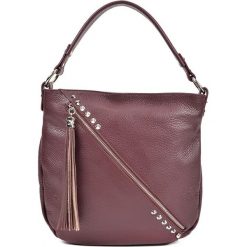 Torebka w kolorze bordowym - (S)34,5 x (W)31 x (G)8 cm. Brązowe torebki klasyczne damskie Bestsellers bags, w paski, z materiału. W wyprzedaży za 259,95 zł.