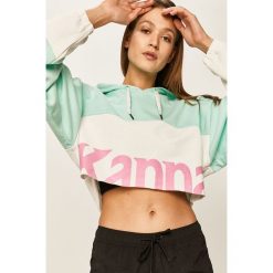 Kappa - Bluza. Zielone bluzy damskie Kappa, s, z nadrukiem, z bawełny, bez rękawów, z kapturem. Za 299,90 zł.