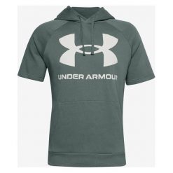 Under Armour Rival Fic Big Logo Bluza Zielony. Zielone bluzy męskie Under Armour, xl, z nadrukiem, z bawełny, bez kołnierzyka, bez rękawów, bez kaptura. Za 188,95 zł.