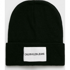 Calvin Klein Jeans - Czapka. Czarne czapki zimowe męskie Calvin Klein Jeans, z dzianiny. Za 179,90 zł.