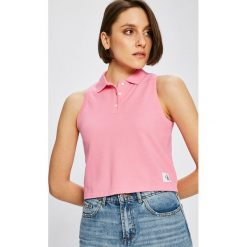 Calvin Klein Jeans - Top. Różowe topy damskie marki Calvin Klein Jeans, s, z bawełny. W wyprzedaży za 79,90 zł.