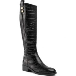 Oficerki BRUNO PREMI - Croc BY7001P Nero. Czarne kozaki damskie Bruno Premi, ze skóry, bez obcasa, na obcasie, bez zapięcia. W wyprzedaży za 539,00 zł.