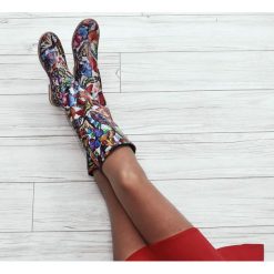 Kozaki - skóra naturalna - model 127 - kolor motyl. Szare kozaki damskie Zapato, na co dzień, na lato, z jeansu, klasyczne, z okrągłym noskiem, przed kolano, bez obcasa, na płaskiej podeszwie, na zamek. W wyprzedaży za 391,20 zł.