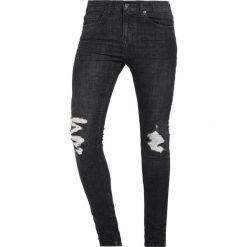 Topman COHEN SPRAY ON WITH RIPS Jeans Skinny Fit black. Niebieskie jeansy męskie relaxed fit marki Topman. Za 229,00 zł.