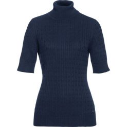 Sweter z golfem bonprix ciemnoniebieski. Niebieskie swetry damskie bonprix, bez wzorów, bez rękawów, bez kaptura. Za 54,99 zł.
