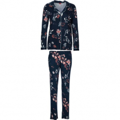 Piżama "Flower Dreams" w kolorze granatowym. Niebieskie piżamy damskie marki LASCANA. W wyprzedaży za 113,95 zł.