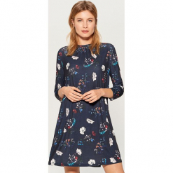 Sukienka mini w kwiaty - Niebieski. Niebieskie sukienki mini marki Mohito, l, w kwiaty. Za 119,99 zł.