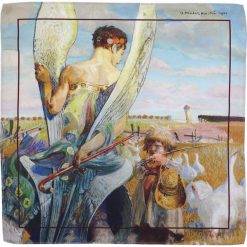 Poszetka z reprodukcją obrazu "Aniele, pójdę za Tobą" Jacek Malczewski E170. Poszetki męskie Modini Moda Męska, bez wzorów, casualowe. W wyprzedaży za 42,20 zł.