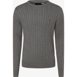 Tommy Hilfiger - Sweter męski, szary. Szare swetry męskie TOMMY HILFIGER, s, w paski, z wełny, eleganckie, bez kołnierzyka, bez kaptura. Za 539,95 zł.
