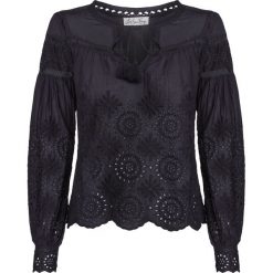 Koszula LOVESHACKFANCY PEASANT Czarny. Czarne bluzki damskie marki LoveShackFancy, z haftami, z bawełny, bez kołnierzyka, bez rękawów. W wyprzedaży za 630,00 zł.