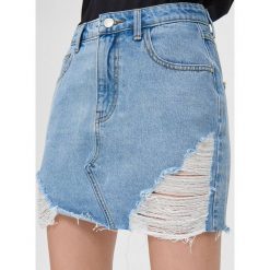 Jeansowa spódnica mini - Niebieski. Niebieskie spódniczki damskie Cropp, s, bez wzorów, z jeansu, mini. Za 79,99 zł.