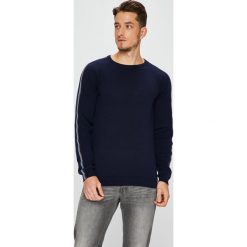 Premium by Jack&Jones - Sweter. Niebieskie swetry męskie Premium by Jack&Jones, xl, bez wzorów, z bawełny, z okrągłym kołnierzem, bez kaptura. W wyprzedaży za 59,90 zł.