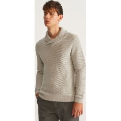Sweter z kołnierzem - Jasny szar. Szare swetry klasyczne męskie marki Reserved, l. Za 159,99 zł.