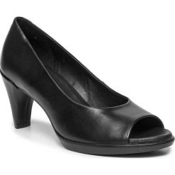 Półbuty ECCO - Shape 55 Peep Toe Sleek 26830301001 Black. Czarne półbuty damskie ecco, ze skóry, eleganckie, z otwartym noskiem. W wyprzedaży za 429,00 zł.