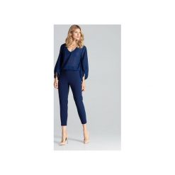 Spodnie M689 Granat. Niebieskie spodnie damskie FIGL, xl, z gumy. Za 149,00 zł.
