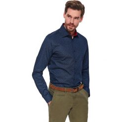 Koszula długi rękaw męska shaped fit. Niebieskie koszule męskie na wiosnę, s, z bawełny, eleganckie. Za 129,99 zł.