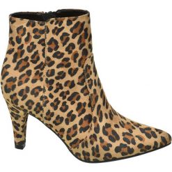 Botki damskie Catwalk brązowe. Pomarańczowe botki damskie Catwalk, z materiału, bez obcasa, na obcasie, na zamek. Za 139,90 zł.