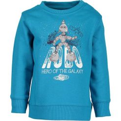 Bluza w kolorze błękitnym. Niebieskie bluzy niemowlęce BLUE SEVEN Kids, z nadrukiem, z bawełny, bez rękawów, bez kaptura. W wyprzedaży za 25,95 zł.