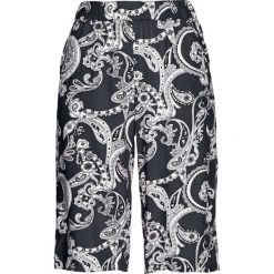 Bermudy z wiskozy bonprix czarno-biel wełny z nadrukiem. Czarne szorty damskie bonprix, w paski, z wiskozy. Za 27,99 zł.