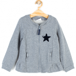 Bluza. Szare bluzy dziewczęce rozpinane MAGIC IS ALL AROUND, z aplikacjami, z bawełny, z długim rękawem, długie. Za 49,90 zł.