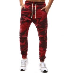 Joggery męskie: Spodnie męskie joggery camo czerwone (ux1145)
