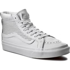 Sneakersy VANS - Sk8-Hi Silm Ctou VN0A38GQMSH (Square Perf) Bianc De Bl. Białe półbuty damskie Vans, bez wzorów, ze skóry, bez obcasa, na płaskiej podeszwie, bez zapięcia. W wyprzedaży za 239,00 zł.
