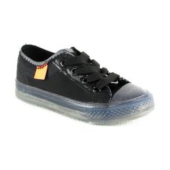 Sneakersy w kolorze czarnym. Czarne trampki dziewczęce Rock & Joy, bez wzorów, na sznurówki. W wyprzedaży za 85,95 zł.