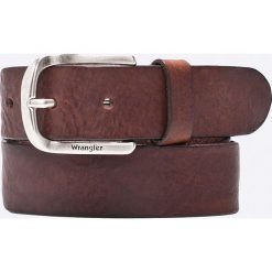 Wrangler - Pasek skórzany. Pomarańczowe paski męskie marki Wrangler, w paski, ze skóry. W wyprzedaży za 139,90 zł.