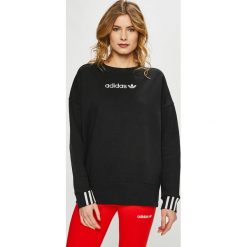 Adidas Originals - Bluza. Czarne bluzy damskie adidas Originals, z nadrukiem, z bawełny, bez rękawów, bez kaptura. W wyprzedaży za 199,90 zł.