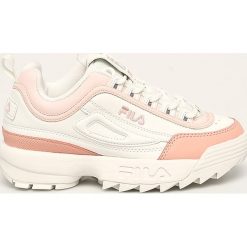 Fila - Buty Disruptor Cb Low Wmn. Białe buty sportowe damskie Fila, ze skóry, sportowe. W wyprzedaży za 299,90 zł.