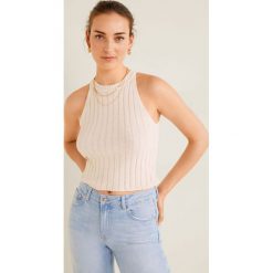 Mango - Top Tropic. Czerwone bluzki damskie Mango, s, bez wzorów, z bawełny, bez kołnierzyka. Za 79,90 zł.