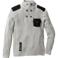 Swetry klasyczne męskie: Sweter „Slim fit” bonprix jasnoszary melanż