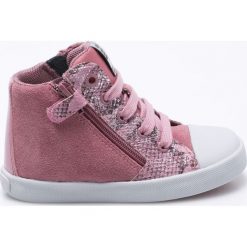 Geox - Trampki dziecięce. Szare buty dziewczęce sportowe Geox, z materiału, na sznurówki. W wyprzedaży za 199,90 zł.