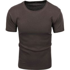 Koszulka męska t-shirt gładki brązowy Recea. Pomarańczowe koszulki męskie Recea, s, bez wzorów, z bawełny, bez kołnierzyka. Za 17,99 zł.