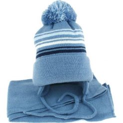 Czapka dziecięca z szalikiem CZ+S 018A niebieska r. 46-50. Niebieskie czapeczki niemowlęce Proman. Za 45,25 zł.