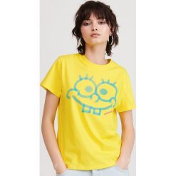 T-shirt SpongeBob - Żółty. Żółte t-shirty damskie Reserved, s, bez wzorów, bez kołnierzyka. Za 39,99 zł.