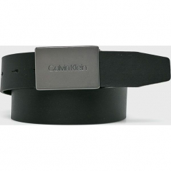 Calvin Klein - Pasek skórzany. Czarne paski męskie Calvin Klein, w paski, z materiału. Za 299,90 zł.