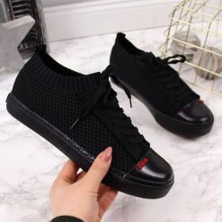 Tenisówki damskie tekstylne czarne Big Star FF274214 - czarny. Czarne trampki i tenisówki damskie BIG STAR, bez wzorów, bez zapięcia. Za 89,99 zł.