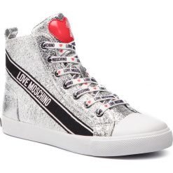 Trampki LOVE MOSCHINO - JA15023G07JG0902 Argento. Szare półbuty damskie Love Moschino, na co dzień, bez wzorów, z gumy, bez obcasa, na płaskiej podeszwie, bez zapięcia. W wyprzedaży za 639,00 zł.