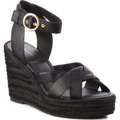 Espadryle GANT - Jenny 16568510 Black G00. Czarne espadryle damskie marki GANT, bez wzorów, ze skóry, bez obcasa, na obcasie. W wyprzedaży za 249,00 zł.