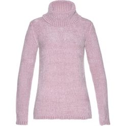 Golfy damskie: Sweter z szenili bonprix matowy jasnoróżowy