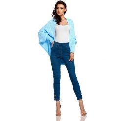 Sweter oversize kimonowy - błękitny, Uniwersalny. Niebieskie swetry damskie e-margeritka.pl, uniwersalny, bez wzorów, casualowe, bez rękawów, bez kaptura. Za 149,99 zł.