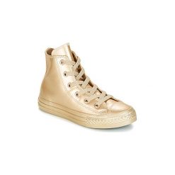 Buty Dziecko Converse CHUCK TAYLOR ALL STAR METALLIC LEATHER HI METALLIC LEATHER HI GO. Żółte trampki dziewczęce Converse, bez wzorów, bez zapięcia. Za 191,20 zł.