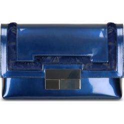 Kopertówka LULI. Niebieskie kopertówki damskie marki Gino Rossi, w paski, ze skóry, eleganckie, bez dodatków. Za 199,90 zł.